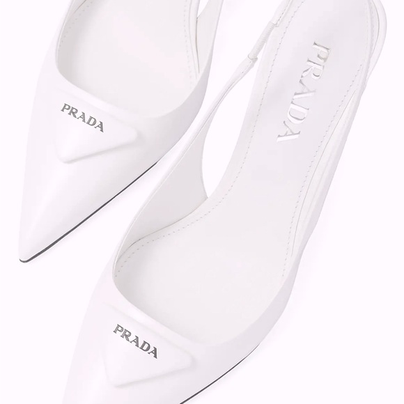 Prada Brushed 75MM Leather Slingback Pumps, Size 37, NIB - Picture 11 of 12